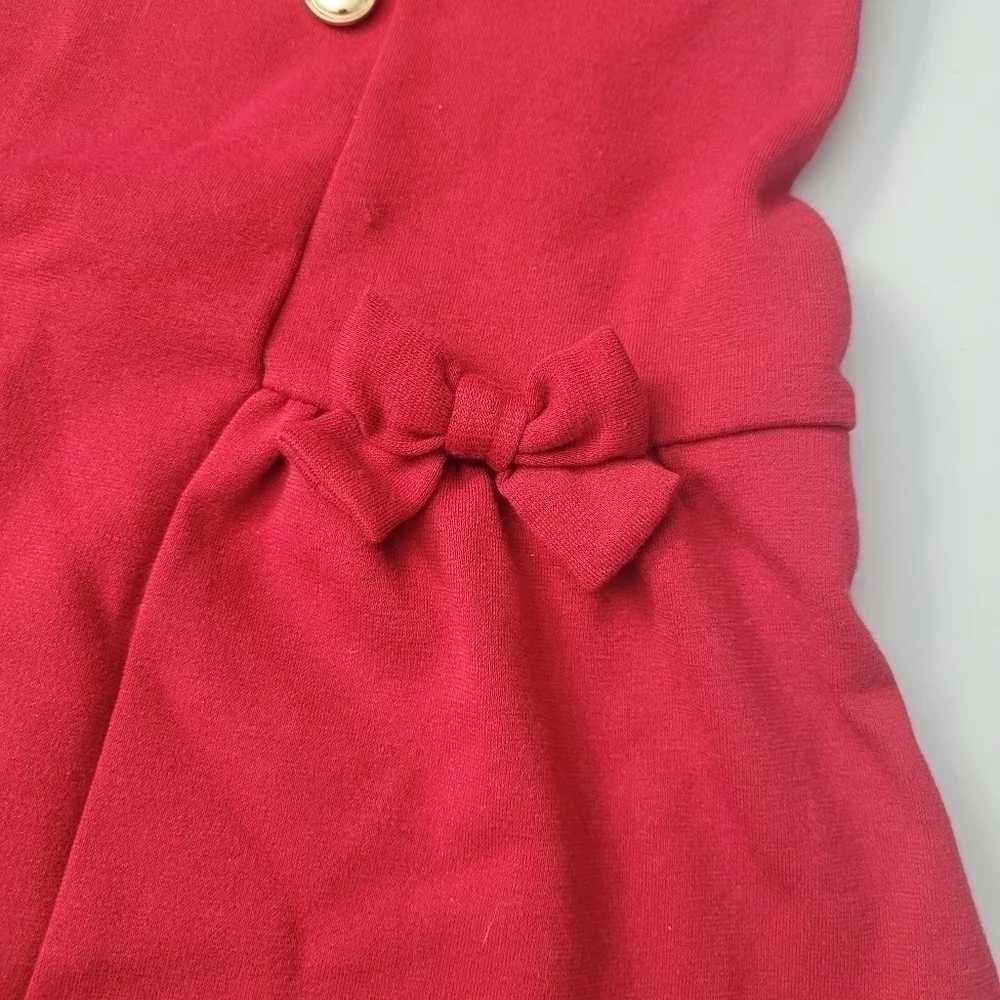 Gymboree Red Bow Button Detail Holiday Dress